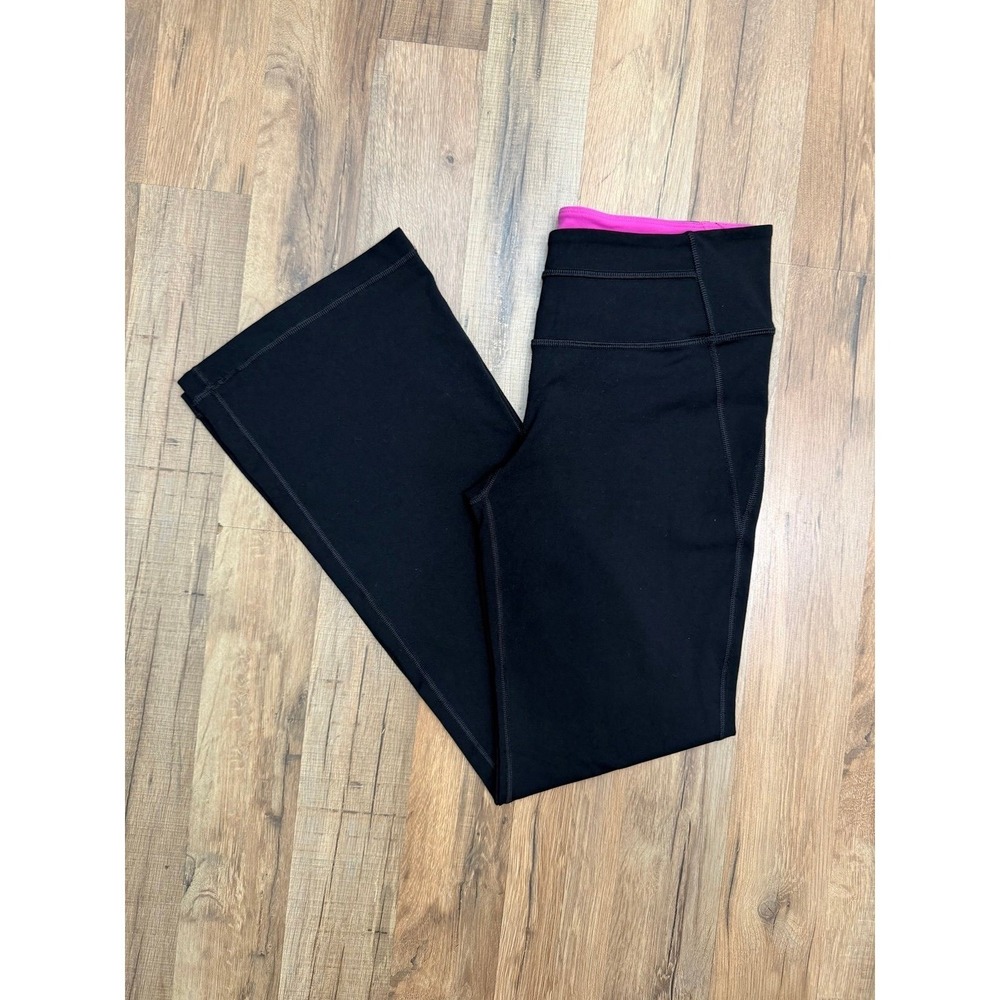 Yogasmoga Black Bootcut Yoga Pants Women Size 8‎ High Rise Athletic Stretch